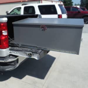 Mobile Kit Locker mounted in truck, side view