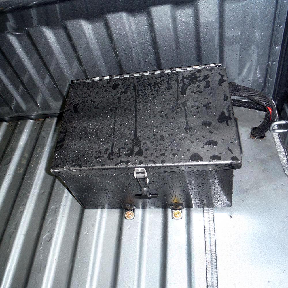 Mobile Kit Battery Box mounted in truck, closed